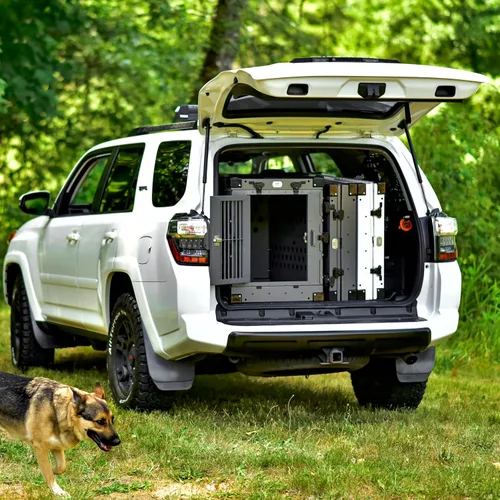 Miniatura 6 de K9 Kennel Boss - Jaula para Perros Resistente Completamente Plegable de Aluminio con Recubrimiento en Polvo - Mediana (Gris)