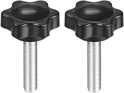 Miniatura 9 de uxcell Perillas de tornillo de sujeción con abrazadera Pomo de estrella M6 x 0.630 in rosca macho 2 piezas