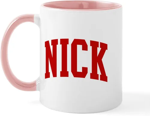 Miniatura 5 de CafePress NICK (rojo) Taza de café de cerámica de 11 oz (11.0 fl oz)