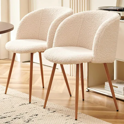 Miniatura 14 de Homedot Juego de 2 sillas de comedor tapizadas de barril negro, modernas sillas de cocina de mediados de siglo, cómodas con asiento acolchado