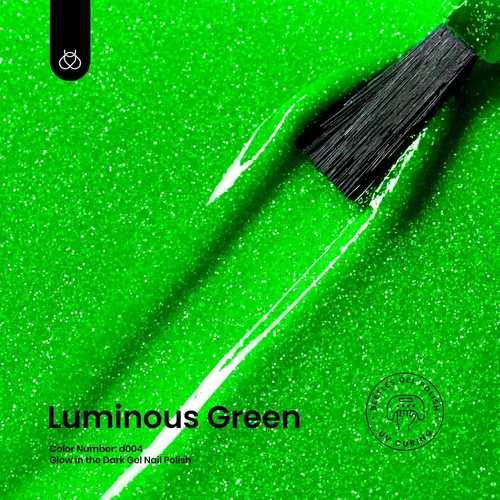 Miniatura 2 de Beetles - Esmalte de uñas de gel verde luminoso que brilla en la oscuridad, esmalte de uñas de gel que se absorbe con lámpara LED UV, arte de uñas