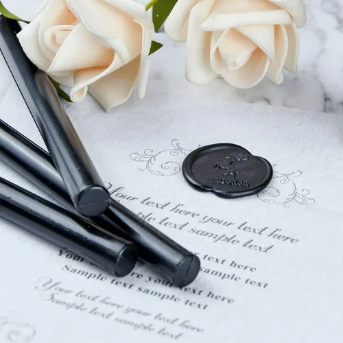 Miniatura 5 de Barras de cera de sellado para pistola de pegamento, color negro, ideal para invitaciones de boda, sobres de tarjetas, correos de caracol, paquetes
