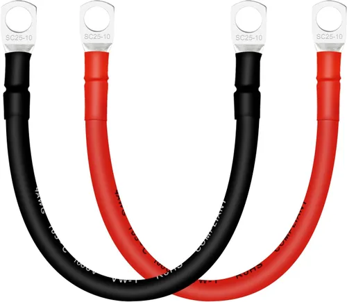 Miniatura 45 de Cable de batería, cables de batería 2 AWG con terminales, 2 cables de batería de cobre (1 pie).