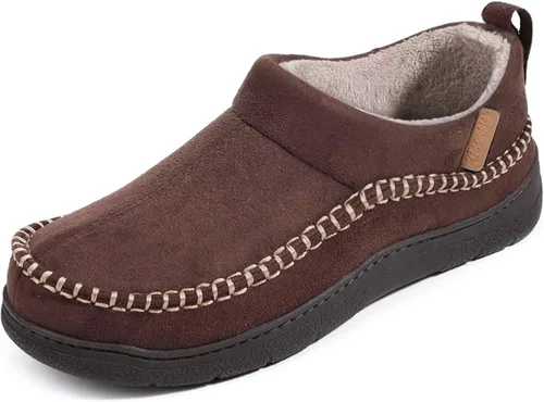 Zigzagger - Pantuflas de tobillo estilo mocasín para hombre, para interior y exterior