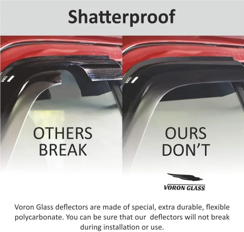 Miniatura 3 de Voron Glass - Protectores de lluvia con cinta adhesiva extra duraderos para Nissan Juke 2011-2017, deflectores de ventana, viseras de ventilación, 4