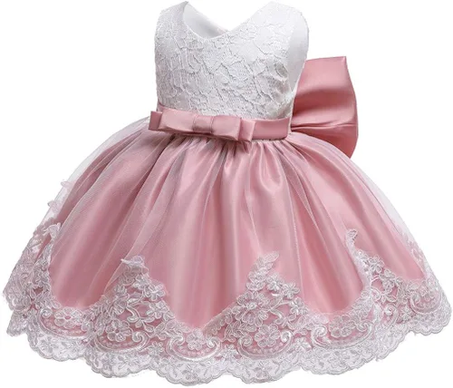 Miniatura 2 de Vestido de baile de tutú para niña de encaje con diseño de flores para bautizo
