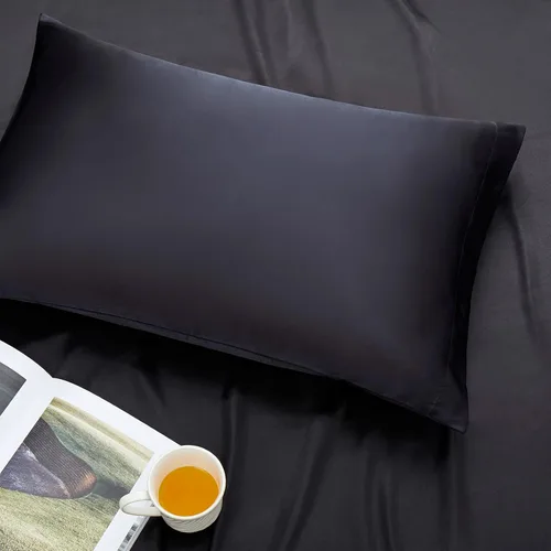 Miniatura 5 de Ersmak Juego de 2 fundas de almohada de satén estándar, ultra suaves y sedosas para cabello y piel, resistentes a las arrugas a la decoloración