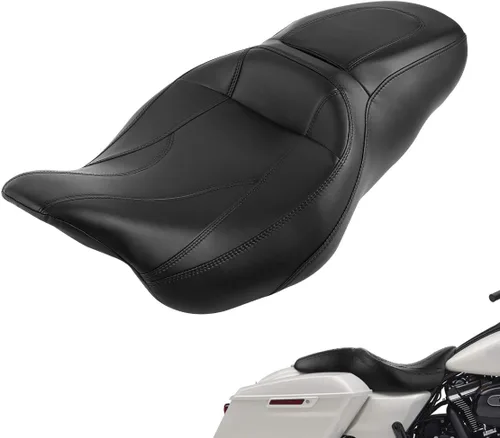TCT-MOTORPARTS Asiento de pasajero negro para Harley Touring Electra Glide 2009-2023