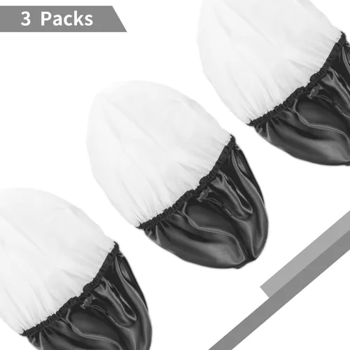 Miniatura 7 de Auban Gorro de ducha para mujer, ajustable, reutilizable, extragrande, gorro de baño impermeable de doble capa, exterior impermeable, forro de EVA