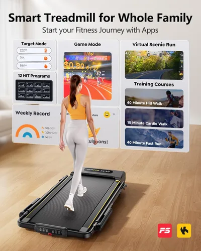 Miniatura 5 de Acezoe 3 en 1 Cinta de correr para debajo del escritorio con inclinación, tapete de caminadora con estación de trabajo de escritorio removible