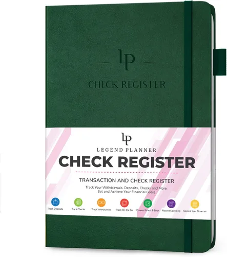 Miniatura 8 de Legend Planner Libro de registro de cheques - Libro contable para pequeñas empresas y uso personal - Registro de chequera para rastrear