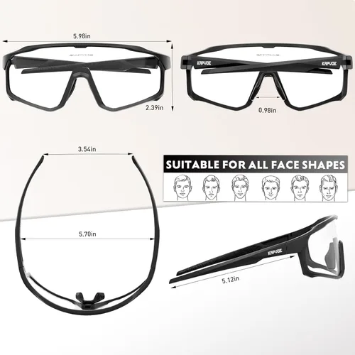 Miniatura 4 de KAPVOE Gafas de ciclismo fotocromáticas para hombres y mujeres, gafas de sol para bicicleta de montaña MTB, deportes, transición, triatlón, carrera