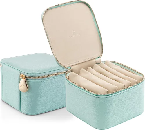 Vlando Organizador pequeño de joyería de viaje, 6 pequeñas bolsas de mano con cremallera para joyas, collares, anillos, aretes, collares,