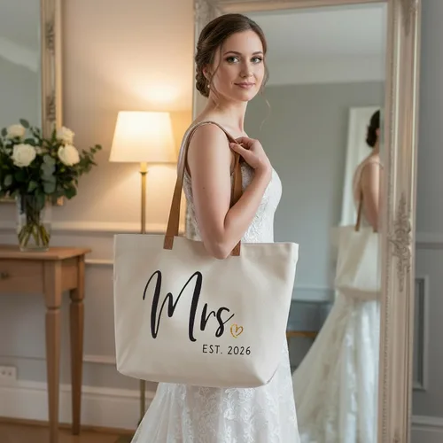 Miniatura 2 de ELEGANTPARK Mrs Bag Mrs Gifts 2025 Regalos para novia, bolsa de mano para boda, despedida de soltera, despedida de soltera, luna de miel, bolsa