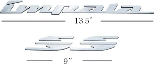Miniatura 5 de 2 calcomanías de repuesto para Impala Ss para el panel trasero del panel trasero de Impala 3D, para Impala 1994 1995 1996 (cromado)