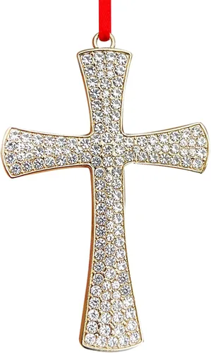 Miniatura 10 de WaaHome Adorno de cruz de Pascua para decoración de árbol, flor morada, decoración de Pascua, regalos religiosos para mujeres, hombres, niños