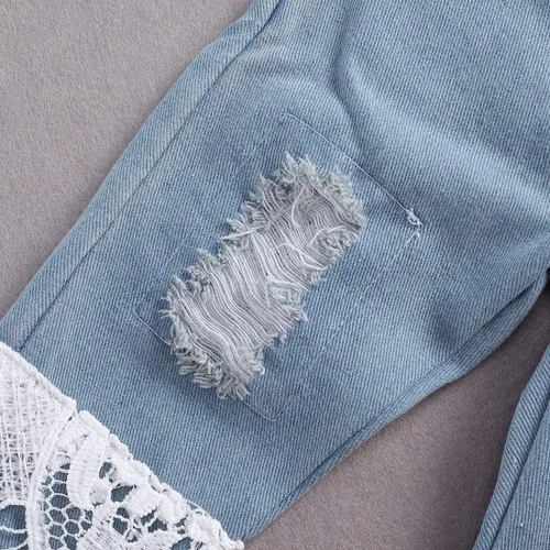 Miniatura 7 de Ropa de bebé para niña, conjunto de ropa de encaje, top+jeans