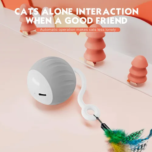 Miniatura 4 de Pelota interactiva mejorada de juguetes para gatos de interior – La pelota para gatos cuenta con activación táctil y por voz, 2 ajustes de velocidad