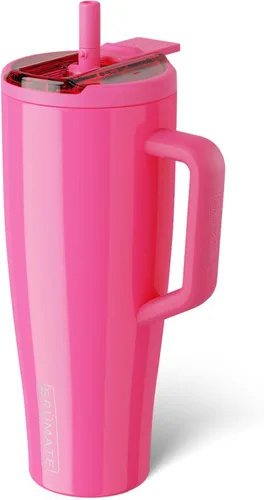 Miniatura 96 de BrüMate Era Flip - Vaso de 30 onzas con tapa con pajilla cubierta 100 % a prueba de fugas, popote higiénico cubierto, botella de agua de acero