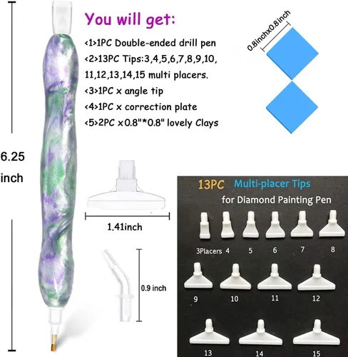 Miniatura 3 de Praise V Do Kit de herramientas de accesorios de pintura artística de diamante para adultos, bolígrafo de taladro de arte de diamante 5D, puntas