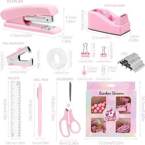 Miniatura 4 de COMFYROOM Accesorios de escritorio rosa con soporte para bolígrafos, organizadores de escritorio y accesorios de oficina rosa para mujeres