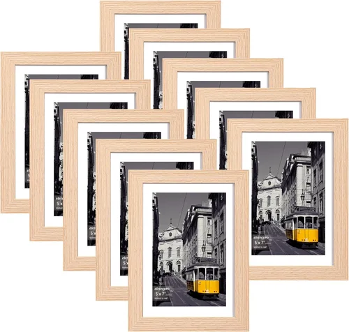 eletecpro - Juego de 10 marcos de fotos de 5 x 7 pulgadas, collage de marcos de fotos para decoración de pared, muestra fotos de 4 x 6 con