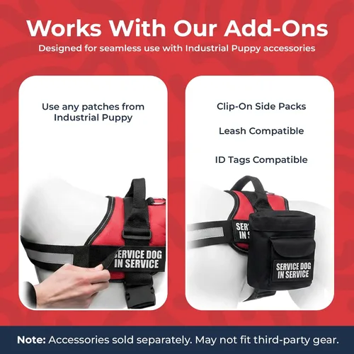 Miniatura 3 de Industrial Puppy Arnés de chaleco de entrenamiento para perro de servicio, chaleco duradero y ajustable con correas reflectantes, parches