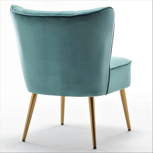 Miniatura 8 de Container Furniture Direct Silla moderna de terciopelo para sala de estar, dormitorio o entrada, diseño elegante y cómodo sin brazos con patas