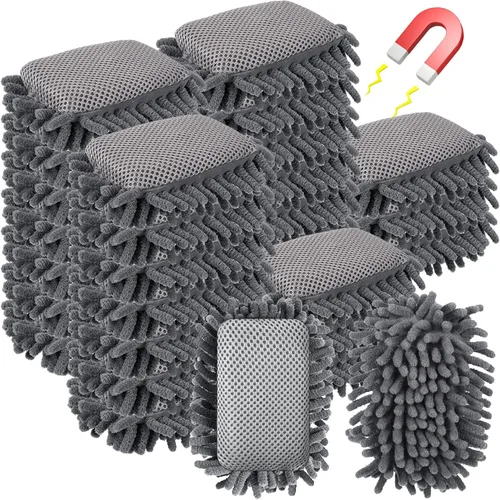 Miniatura 9 de Sherr 24 borradores magnéticos de pizarra blanca, borradores de microfibra, lavables, para pizarra blanca, para tiza, oficina en casa (azul)