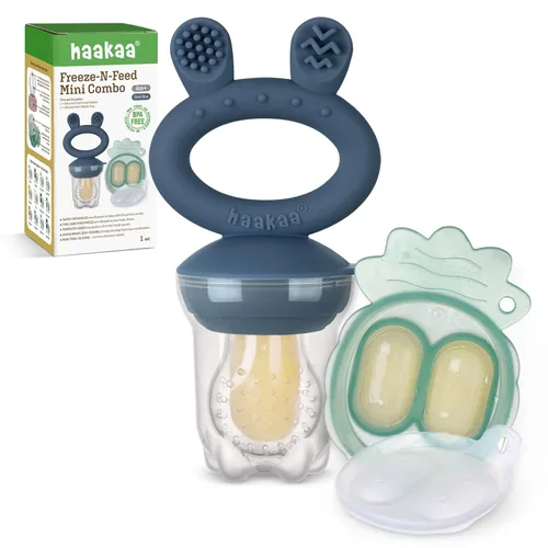 Miniatura 14 de Haakaa Comedero de alimentos para frutas y mini congelador, moldes para paletas de leche materna para alivio de enfriamiento del bebé, alimentador