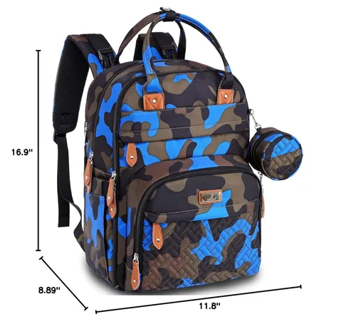 Miniatura 9 de BabbleRoo - Mochila para pañales - Bolso de viaje con artículos esenciales para bebés - Mochila multifuncional resistente al agua para pañales, Azul