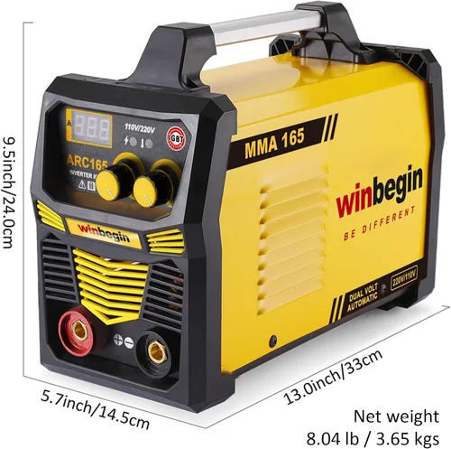 Miniatura 6 de Máquina de soldadura por arco de 110 V/220 V, pantalla digital, varilla máxima de 165 A 5/32 pulgadas, soldador de palo resistente, soldadura fácil