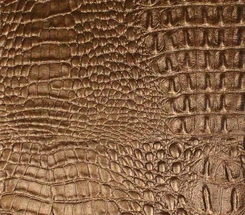 Miniatura 2 de Tela de Vinilo Imitación Cuero de Cocodrilo 54" de Ancho Vendido por Yarda (Bronce)