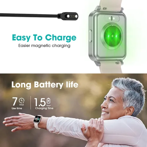Miniatura 7 de Reloj podómetro, apto para personas mayores, no requiere aplicación/teléfono, reloj de seguimiento de fitness impermeable con contador de pasos