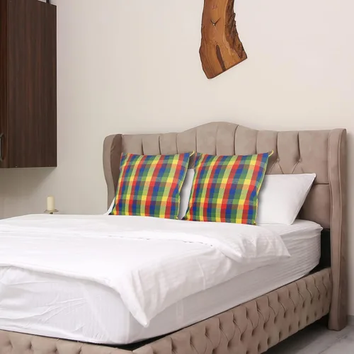 Miniatura 4 de Urban Villa Buffalo Checks - Juego de 4 fundas de almohada de 100 % algodón, 18 x 18 pulgadas, ultra suaves, de alta calidad, color prisma