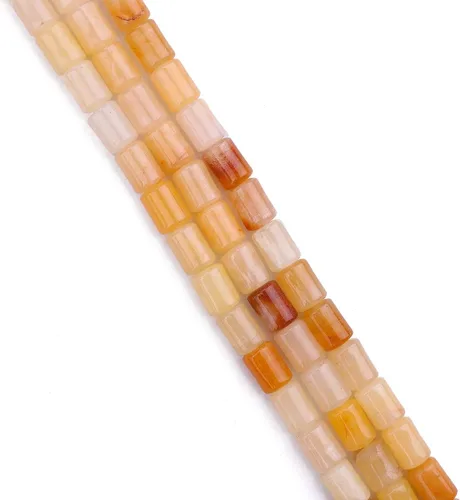 Miniatura 3 de BEADIA Cuentas sueltas de piedra de jade amarillo natural cilíndricas semipreciosas para hacer joyas 10mmx14mm 38cm