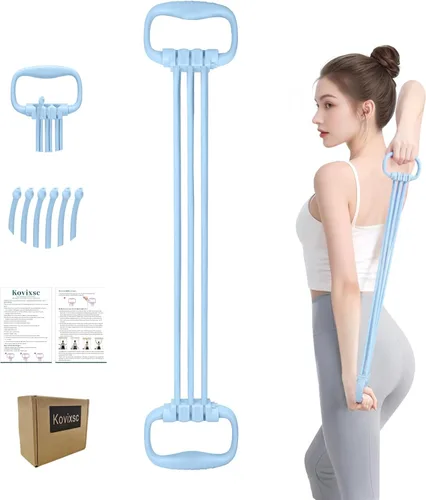 Figura 8 banda de resistencia para mujeres de 15 a 90 libras, bandas de resistencia ajustables con asas para ejercicio de espalda y brazo, 6 cuerdas