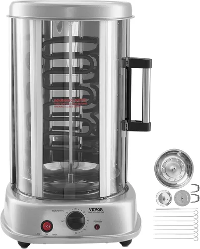 Miniatura 9 de VEVOR Shawarma - Máquina de parrilla de pollo, máquina de cocina vertical Shawarma de pollo, máquina eléctrica de acero inoxidable para asador