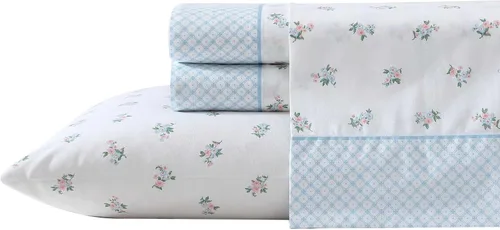 Miniatura 44 de Laura Ashley - Sábanas King, Juego de Ropa de Cama de Percal de Algodón, Ligero y Transpirable para el Hogar (Emogene Naranja Quemado, King)