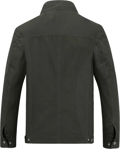 Miniatura 2 de Wantdo chaqueta cierre frontal liviana cuello parado de algodón para hombre