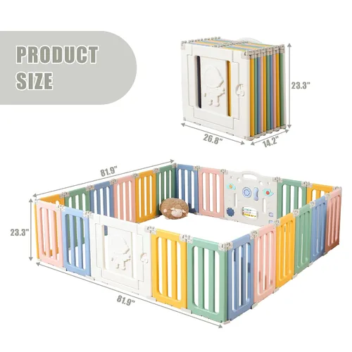 Miniatura 7 de Bestgame Parque infantil para bebé, corralitos plegables para bebés y niños pequeños, corralito extra grande de 22 paneles, valla portátil