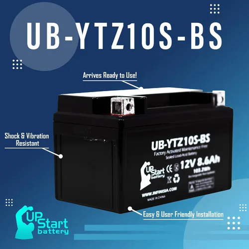 Miniatura 4 de Reemplazo para Yamaha FZ8 800CC 2011 activado de fábrica, sin mantenimiento, batería de motocicleta - 12V, 8.6Ah, UB-YTZ10S-BS