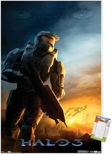 Miniatura 16 de Trends International Halo 3 - Póster de pared del Despertar, 14.725 x 22.375 pulgadas, versión con marco de madera tipo granero