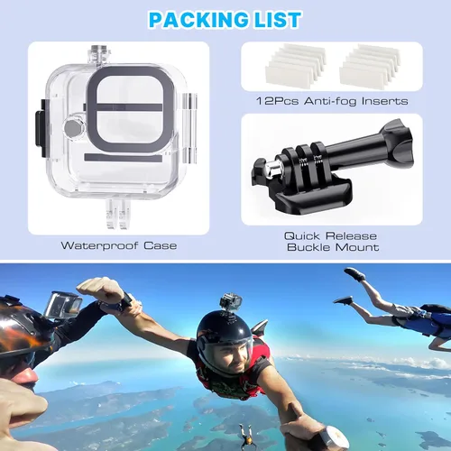 Miniatura 5 de HONGDAK Carcasa impermeable para GoPro Hero11 Black Mini, carcasa protectora de buceo de 169 pies para Hero 11 Mini funda de buceo subacuática