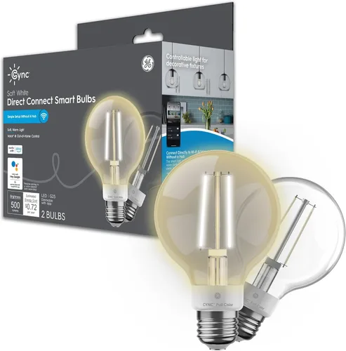 Miniatura 13 de Cync GE - Bombillas LED inteligentes, bombilla globo G25, decoración estética de habitación, bombillas que cambian de color, equivalente a 60 W