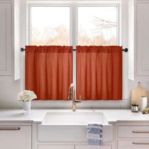 Miniatura 17 de HOMEIDEAS Cortinas Transparentes de Privacidad Blancas No Transparentes, 52 X 45 Pulgadas de Largo 2 Paneles Cortinas Transparentes Filtradoras