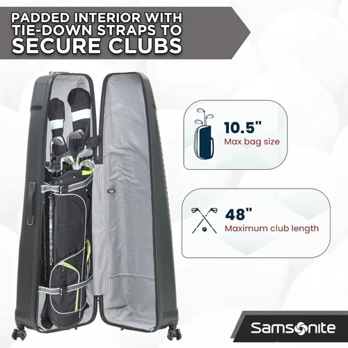 Miniatura 2 de Samsonite Tour Pro Golf Travel Bags for Airlines, Hard Shell Golf Travel Case with Durable ABS, 360° Multi-Directional Shark Wheels, Lightweight