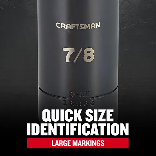 Miniatura 5 de CRAFTSMAN - Llave de impacto profundo, SAE, accionamiento de 1/2 pulgada, 7/8 de pulgada (CMMT16063)