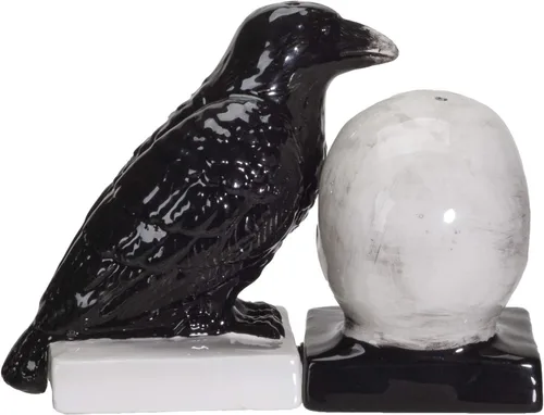 Miniatura 2 de Pacific Giftware Quoth The Raven - Juego de salero y pimentero de cerámica para Halloween