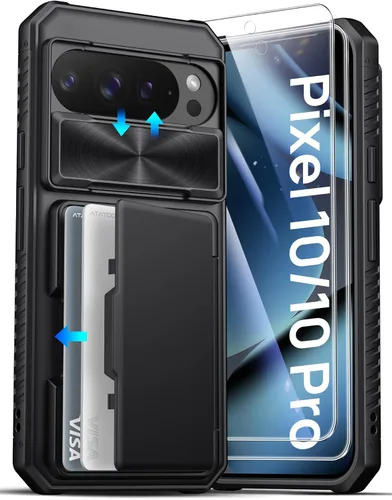 Miniatura 20 de ATATOO Funda tipo cartera para Google Pixel 10 Pro XL, tarjetero integrado (3-5 tarjetas) [bloqueo RFID] y cubierta de cámara deslizante, protección